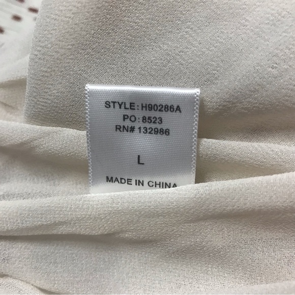 Mittoshop Women Casual Chiffon Mini Skirt Size L Ivory Tiered Short Pull On New - Picture 6 of 7